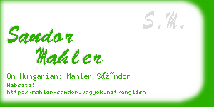 sandor mahler business card